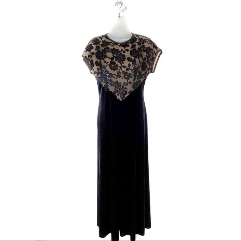 Jeffrey & Dara Velour Dress Gown Women Size 6 Made in USA Formal Party Event